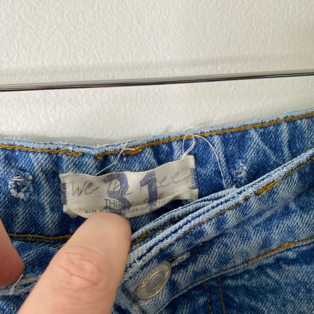 FREE PEOPLE Ranger Ripped Crop Wide Leg Jeans High Waisted Size  31 - Picture 6 of 11